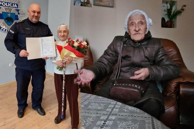 Policja podziękowała bohaterskiej 91-latce, która udaremniła napad na bank