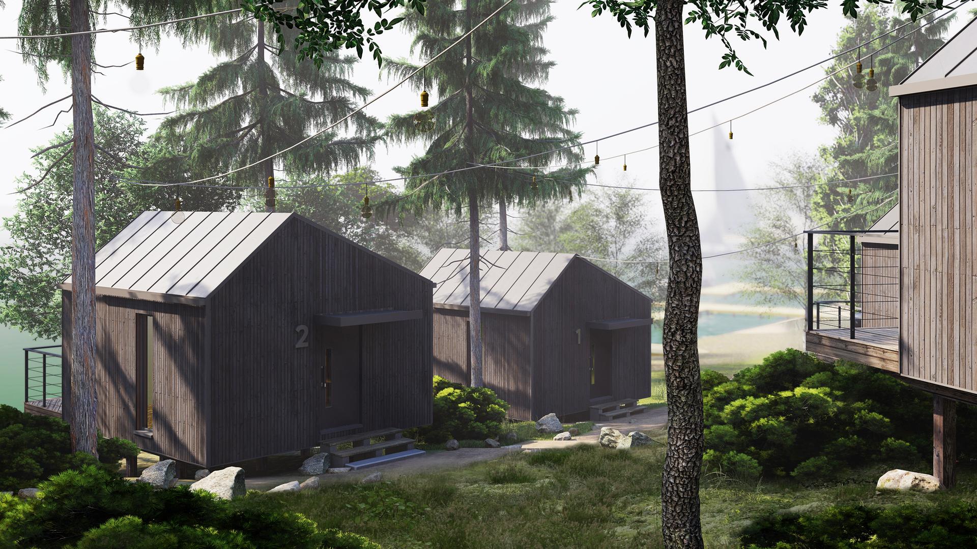 Ruciane Park: domki na Mazurach od Archas Design
