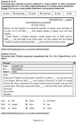 Próbny EGZAMIN GIMNAZJALNY grudzień 2011 - język ANGIELSKI: jakie były PYTANIA, ARKUSZE, ODPOWIEDZI, PRZECIEKI