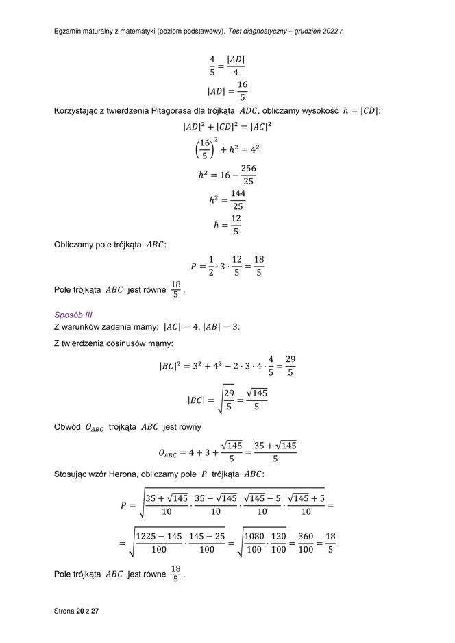 Matura próbna 2023 matematyka: odpowiedzi CKE