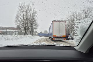 Atak zimy na Dolnym Śląsku. Zablokowane drogi, połamane i powalone drzewa 