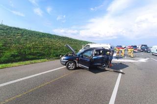 Wypadek na autostradzie A4 w powiecie strzeleckim