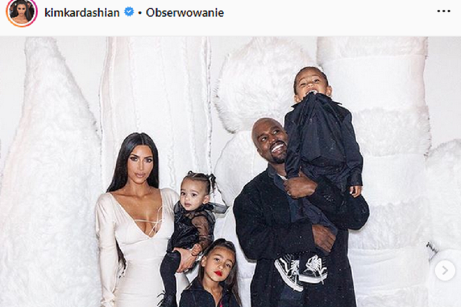 Kim Kardashian Kanye West North, Chicago i Saint West Instagram