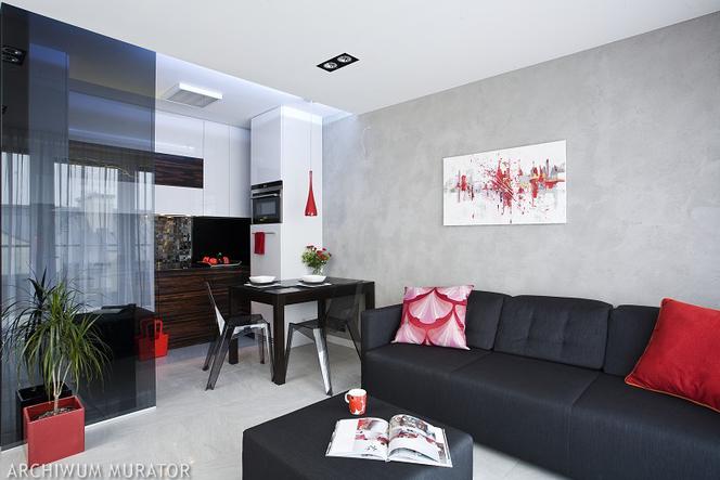 ściana z betonu salon