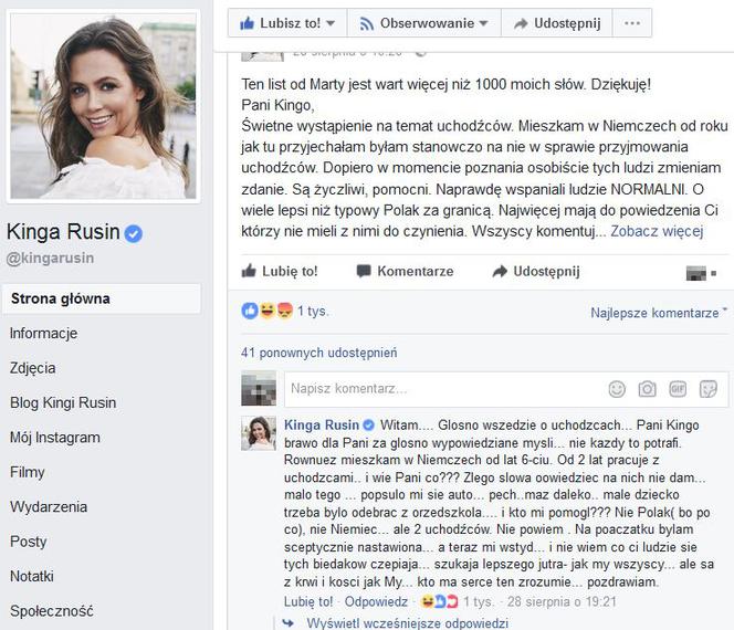 Kinga Rusin zaliczyła wpadkę na Facebooku