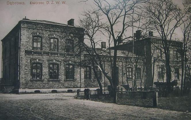 Dworzec kolejowy w Dąbrowie Górniczej – widok historyczny