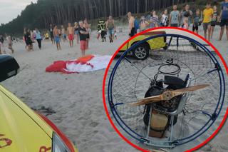 Paralotniarz spadł na plażowiczkę. Groźny wypadek w Chłopach