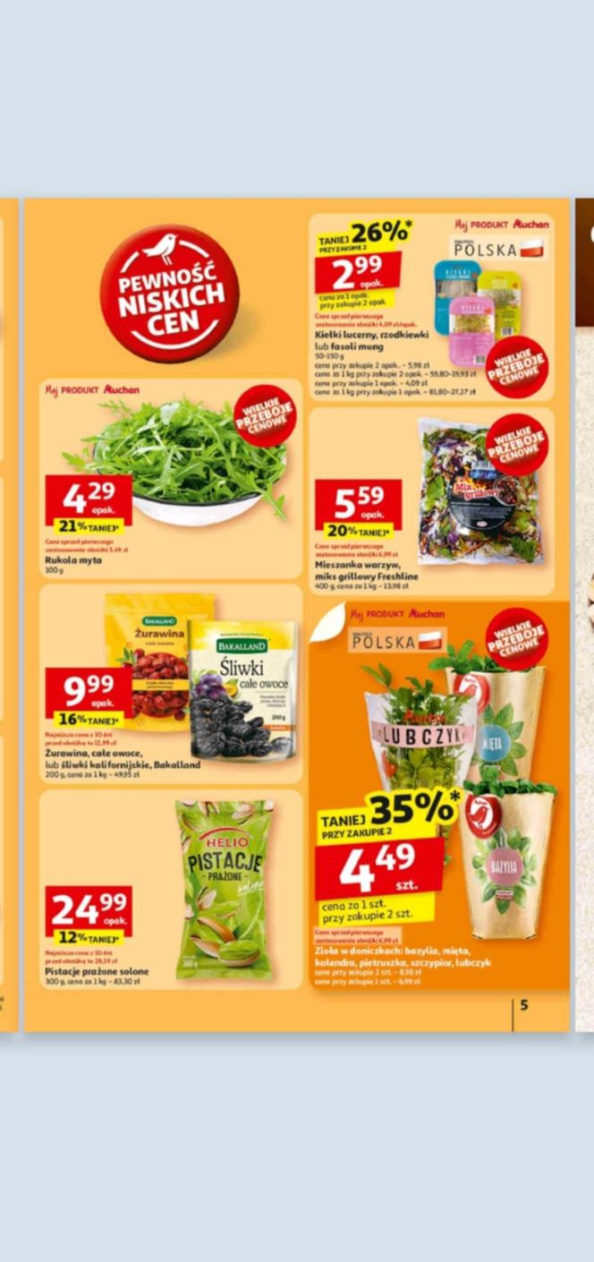 Warzywa i owoce z Polski taniej w Auchan. Promocje od 03.07 nawet do 50%!