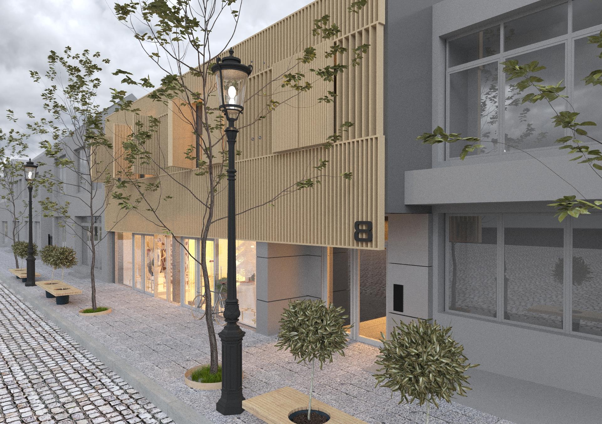 Współczesna kamienica w Łowiczu