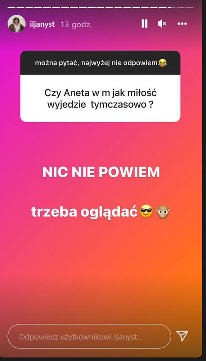 Ilona Janyst (Aneta z M jak miłość) na Instagramie o tym co się z nią stanie