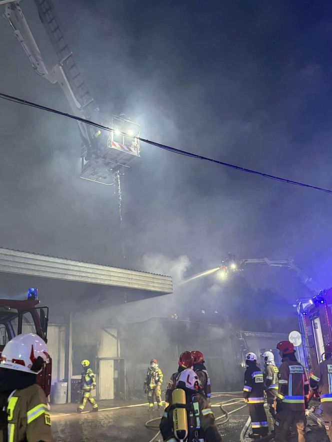 Na szczęście w pożarze hali w Kałuszynie nikt nie zginął