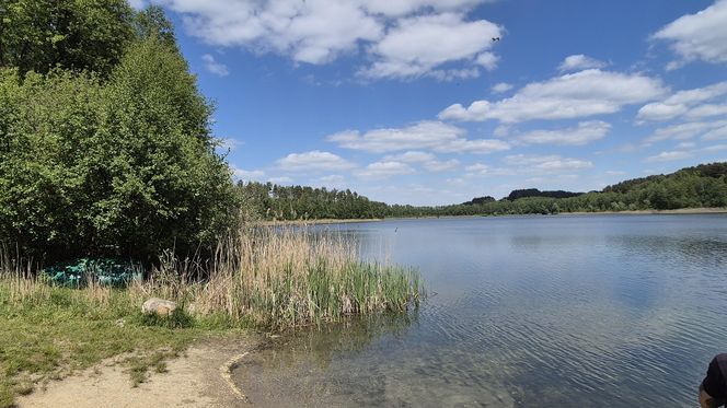 To jezioro w Olsztynie ma niezwykle czystą wodę. Jest kilka dzikich plaż, które świecą pustkami