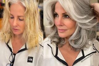 Zjawiskowa metamorfoza kobiety po 50-tce. Fryzjer zafundował jej naturalną fryzurę, która momentalnie odjęła lat. To był strzał w dziesiątkę. Elegancja i  klasa 