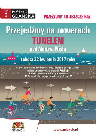 Przejazd rowerowy tunelem pod Martwą Wisłą