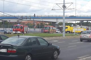 Wypadek w Toruniu. Autobus zderzył się z ciężarówką