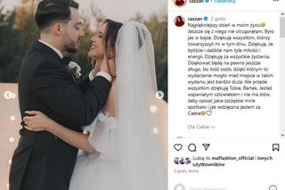 Saszan w sukni ślubnej