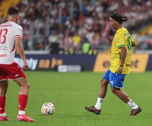 Ronaldinho na Stadionie Śląskim w meczu gwiazd Polska - Brazylia