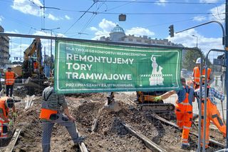Tramwajowy remont pl. Zawiszy w Warszawie