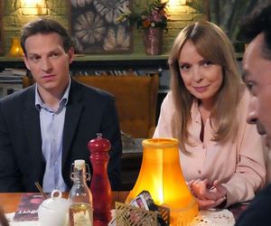 Barwy szczęścia odc. 3167. Agnieszka (Katarzyna Tlałka), Kasia (Katarzyna Glinka), Mariusz (Rafał Cieszyński),  Łukasz (Michał Rolnicki)