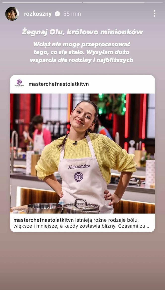 Ola wystąpiła w 1. edycji programu "MasterChef Nastolatki"