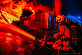 Pożar hali w Mińsku Mazowieckim