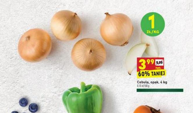 4-kilogramowe opakowanie cebuli - poniżej złotówki za kilogram 