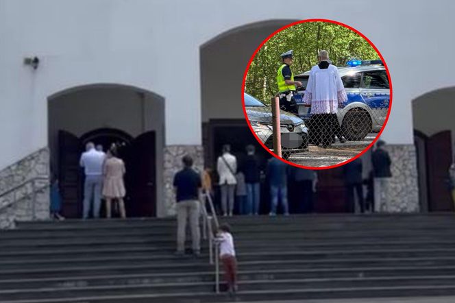 Policja przyjechała na sygnale do kościoła. Proboszcz negocjował, przemówił do wiernych