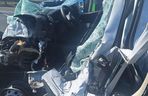 Wypadek na S5 koło Leszna. Zderzyły się bus i samochód ciężarowy