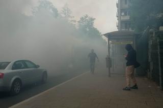 Pożar busa w Krakowie. Utrudnienia pod Jubilatem