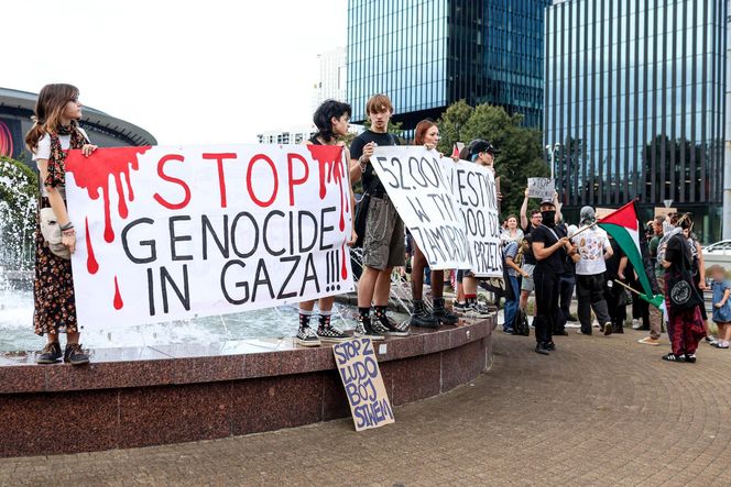 Protesty przed Polska - Izrael na Eurobasket 2025