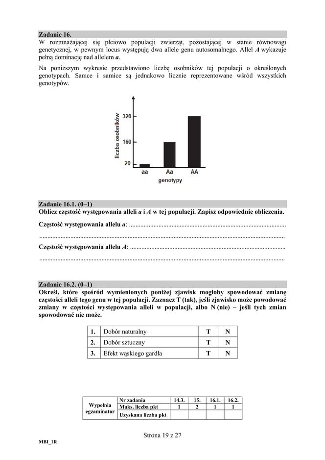 ARKUSZE CKE - Matura biologia 2019