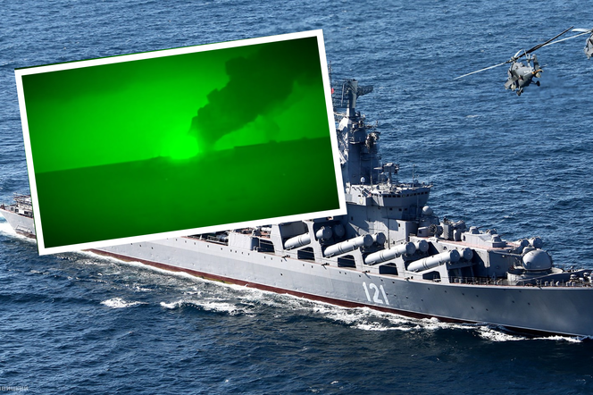 Krążownik Moskwa ostrzelany na Morzu Czarnym! Na początku wojny zaatakował Wyspę Węży