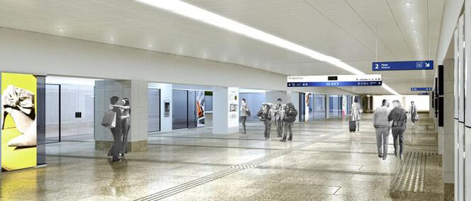 Nowy Dworzec Centralny - galerie i wejścia na perony