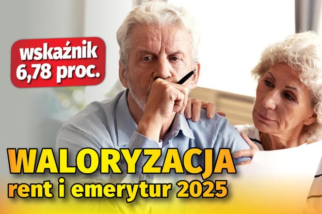 Waloryzacja rent i emerytur 2025 - wskaźnik 6,78 proc