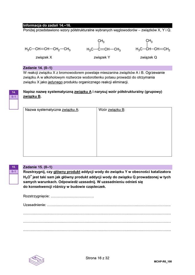 Matura 2024: chemia rozszerzona w formule 2023 - arkusze CKE i sugerowane odpowiedzi