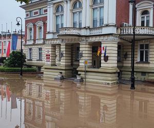 Nysa, centrum miasta zalane