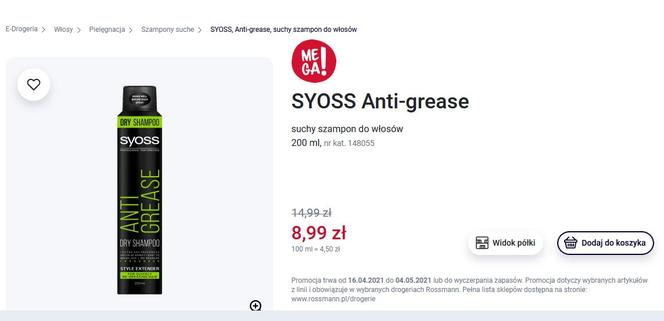  Promocja Rossmann. Wielkie rabaty na  kosmetyki Syoss 