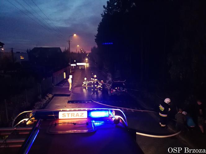 Pożar samochodu w podbydgoskiej Brzozie [ZDJĘCIA]