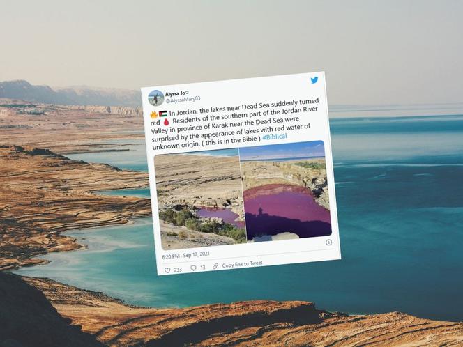 Krwisto czerwona woda w basenie Morza Martwego! Przerażeni mieszkańcy: To kara za grzechy?
