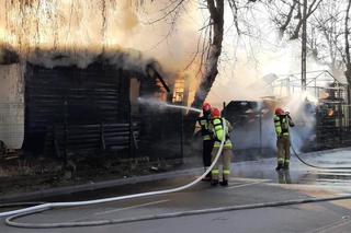 Pożar na terenie spółdzielni pracy w Marysinie Wawerskim