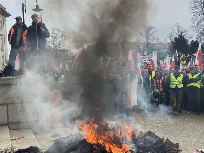 Protest rolników we Wrocławiu. Strajk wymyka się spod kontroli. Urząd Wojewódzki obrzucany jajkami