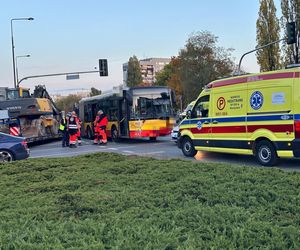 Wypadek autobus laweta