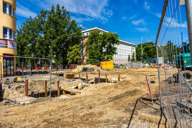 Tramwaj na Rakowieckiej w budowie
