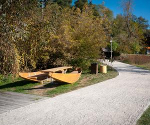 Park Dolina Wkry w Pomiechówku - spacer w koronach drzew, place zabaw, plaża