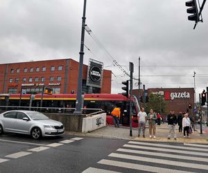 Zderzenie dwóch tramwajów w centrum Łodzi.