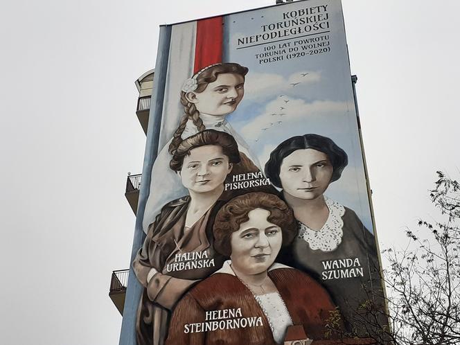 Kobiety Niepodległej na muralu w Toruniu
