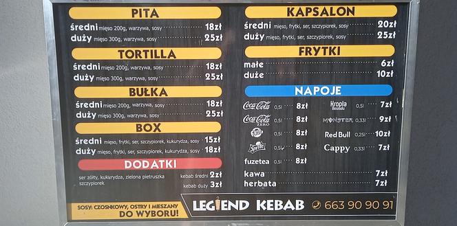Legend Kebab Drive to nowy wymiar smaku. Jedyny taki lokal w Żurawicy!