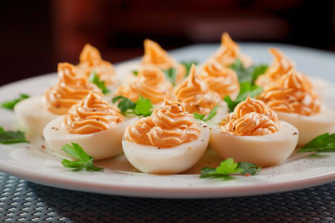 Pikantne jajka faszerowane - jak zrobić? Doskonałe na Wielkanoc i imprezy!