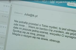 M jak miłość odc. 1735 po wakacjach 2023. Email Julii (Marta Chodorowska) do Andrzeja Budzyńskiego