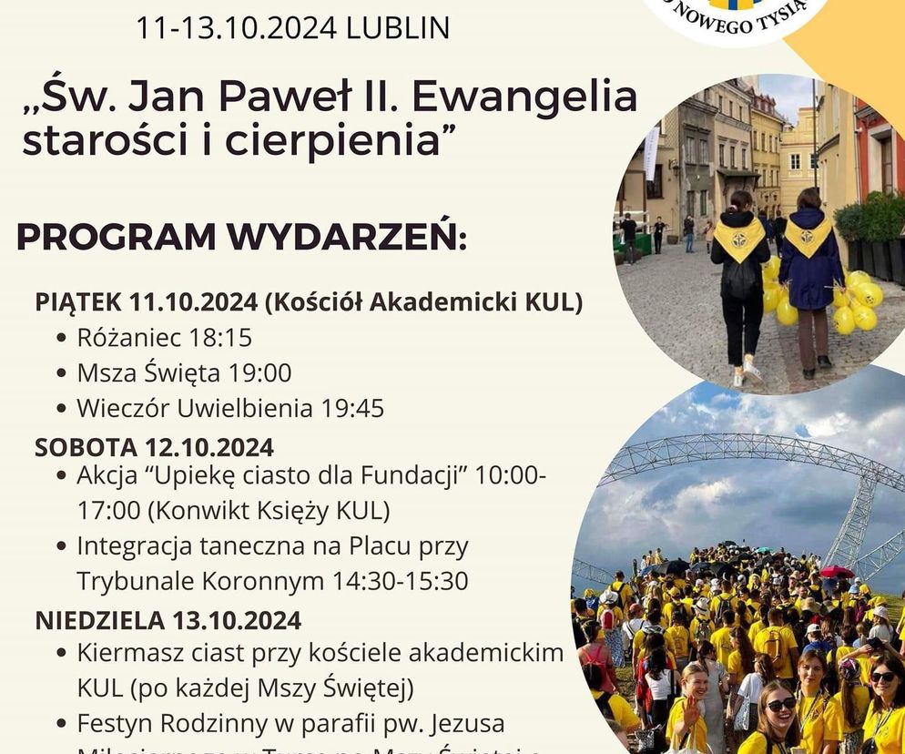 Program obchodów XXVI Dnia Papieskiego w Lublinie i okolicach